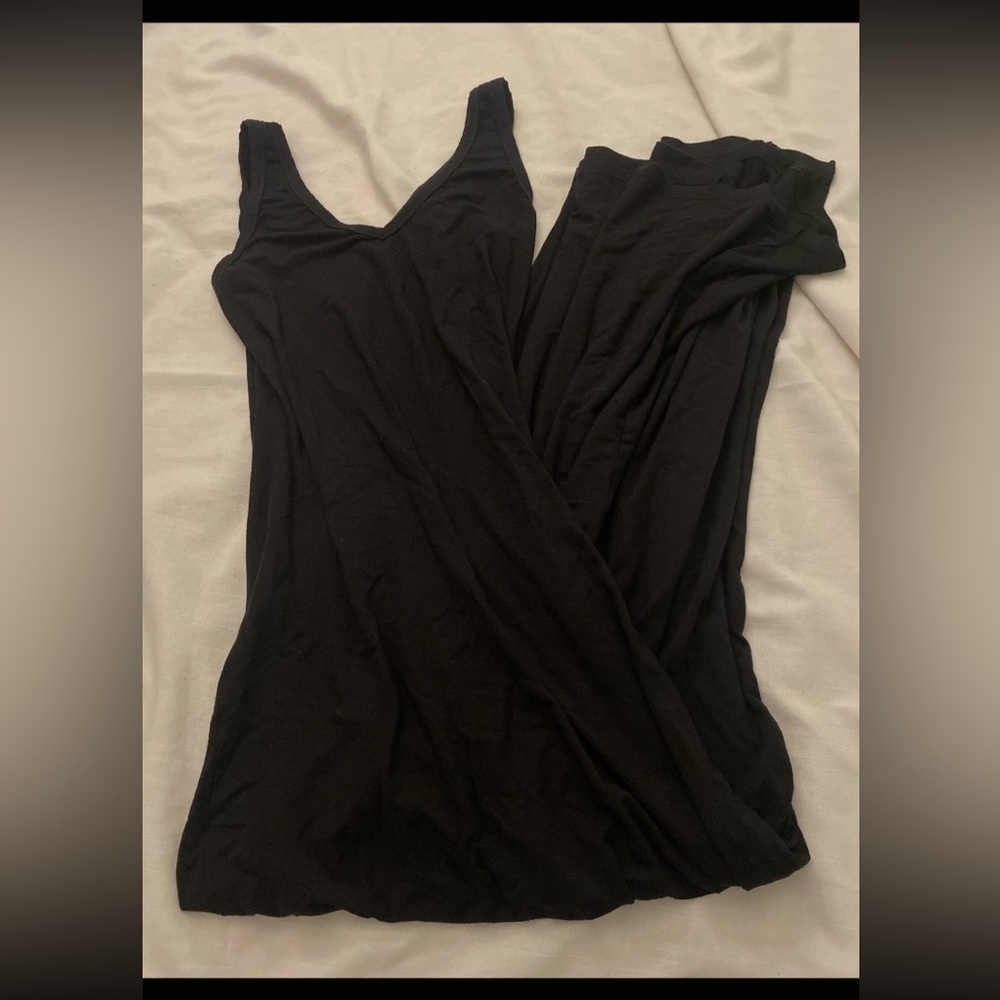 Karen Kane Womens  V  Neck Sleeveless Maxi Dress Black Size Medium